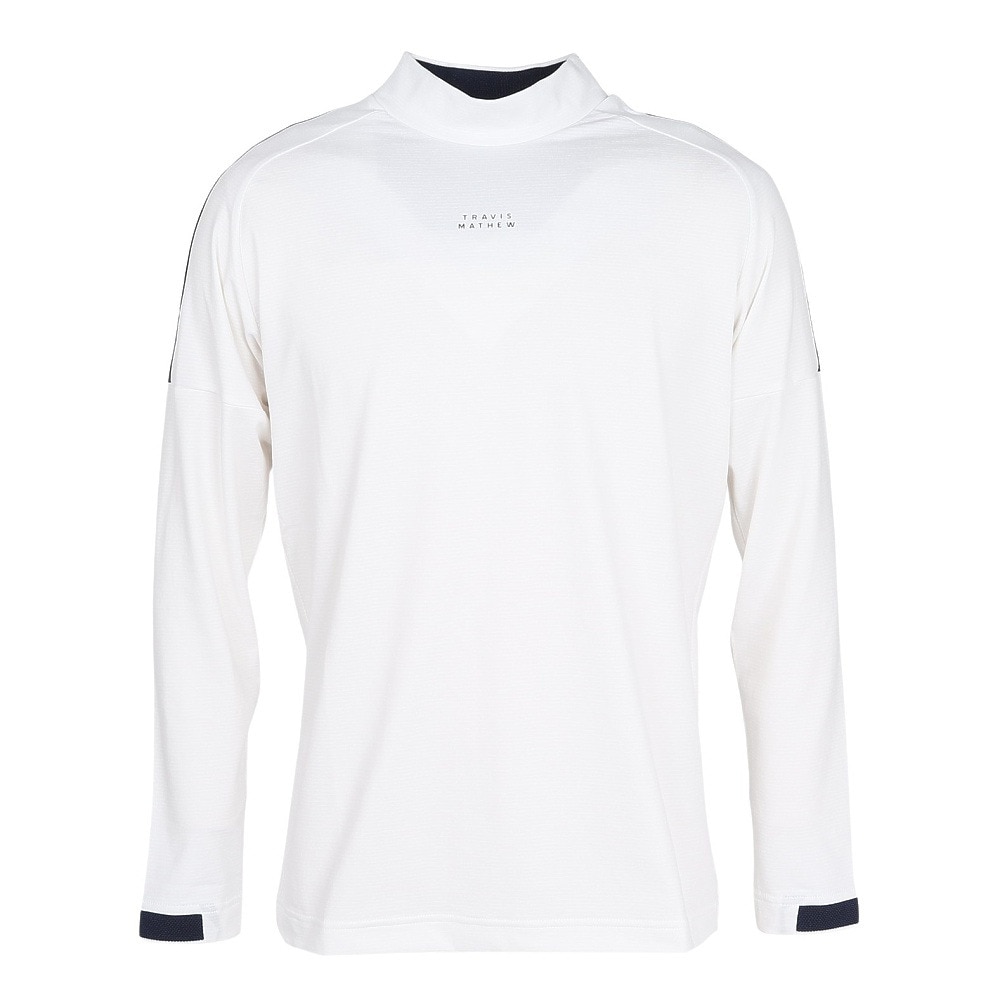 トラヴィスマシュー（Travis Mathew）（メンズ）ゴルフウェア カラット ショルダーライン 長袖 モックネックシャツ 7AM015-1WHT