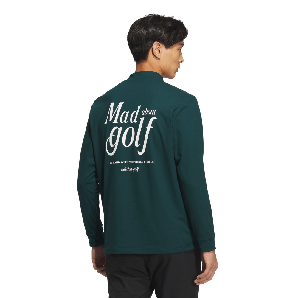 アディダス（adidas）（メンズ）ゴルフウェア グラフィック モックネック長袖ポロシャツ JVV08-JM0237 DGRN