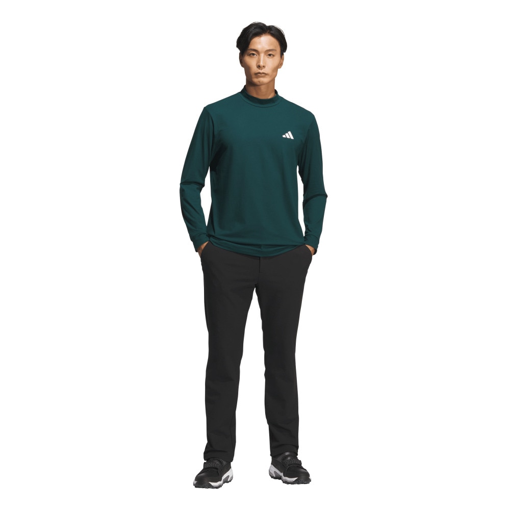 アディダス（adidas）（メンズ）ゴルフウェア グラフィック モックネック長袖ポロシャツ JVV08-JM0237 DGRN