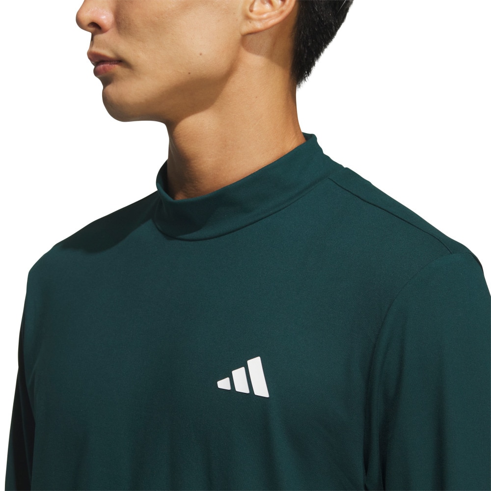アディダス（adidas）（メンズ）ゴルフウェア グラフィック モックネック長袖ポロシャツ JVV08-JM0237 DGRN