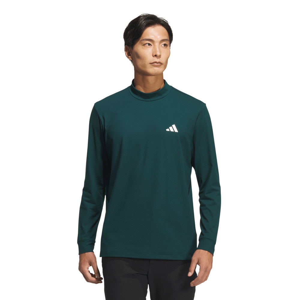 アディダス（adidas）（メンズ）ゴルフウェア グラフィック モックネック長袖ポロシャツ JVV08-JM0237 DGRN