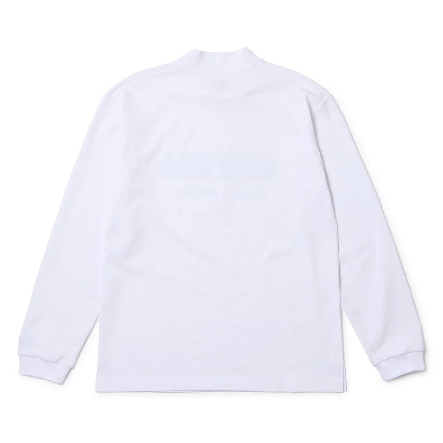 ニューエラ（NEW ERA）（メンズ、レディース）ゴルフウェア 吸汗速乾 長袖 ミッドネック パフォーマンス Tシャツ Neon Logo ホワイト 14669859