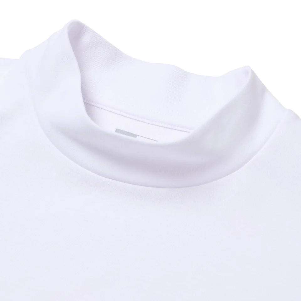 NEW ERA ホワイト モンクネック　Tシャツ Lサイズ　ゴルフ ニューエラゴルフ 長袖Tシャツ ハイネック スポーツT