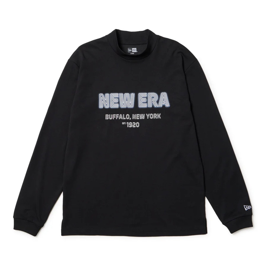 ニューエラ（NEW ERA）（メンズ、レディース）ゴルフウェア 長袖 ミッドネック パフォーマンス Tシャツ Neon Logo ブラック 14669860