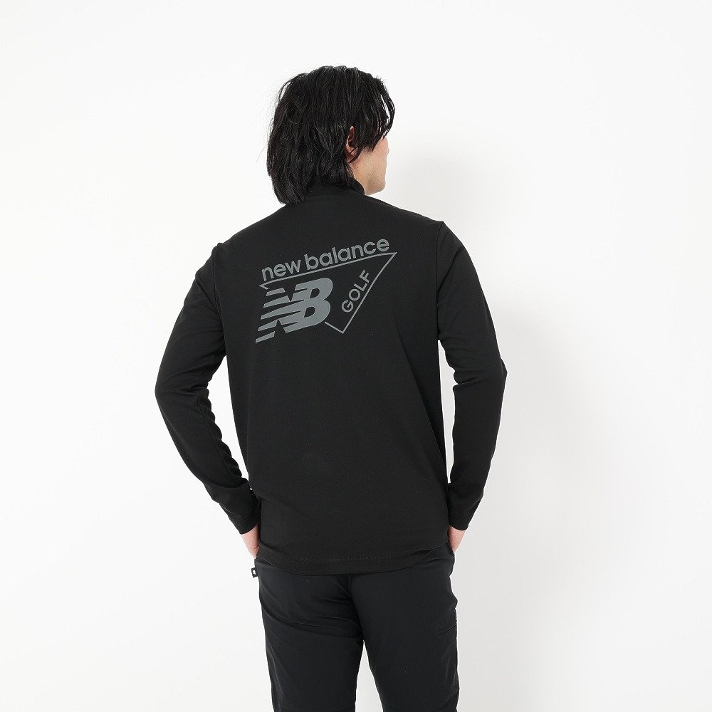 新品 ニューバランスゴルフ アシンメトリー 長袖モックネックシャツ ブラック アウトレット】長袖モックネックプルオーバー レディス(長袖シャツ