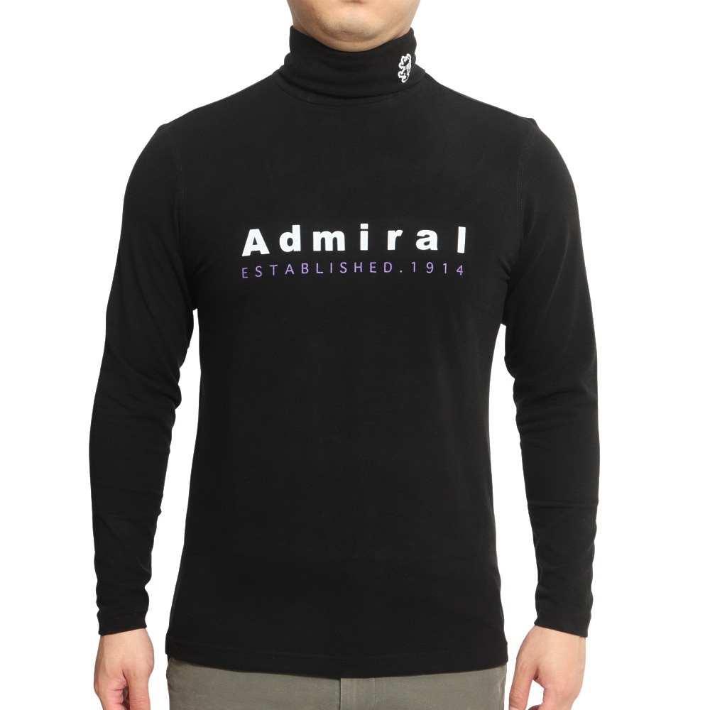アドミラル ゴルフ（Admiral GOLF）（メンズ）ゴルフウェア スエード タートルネックシャツ ADMA296-BLK