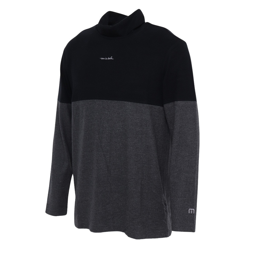 トラヴィスマシュー（Travis Mathew）（メンズ）ゴルフウェア 裏起毛 バイカラーオフ タートルネック長袖Tシャツ 7AI042-0BLK