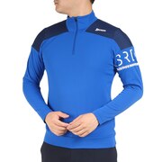 スリクソン（SRIXON）（メンズ）ゴルフウェア ハーフジップ 長袖 袖口ロゴ 吸汗 ストレッチ UV 紫外線 UPF50+ ロゴデザイン プロスタイルシャツ RGMUJB04 BL00