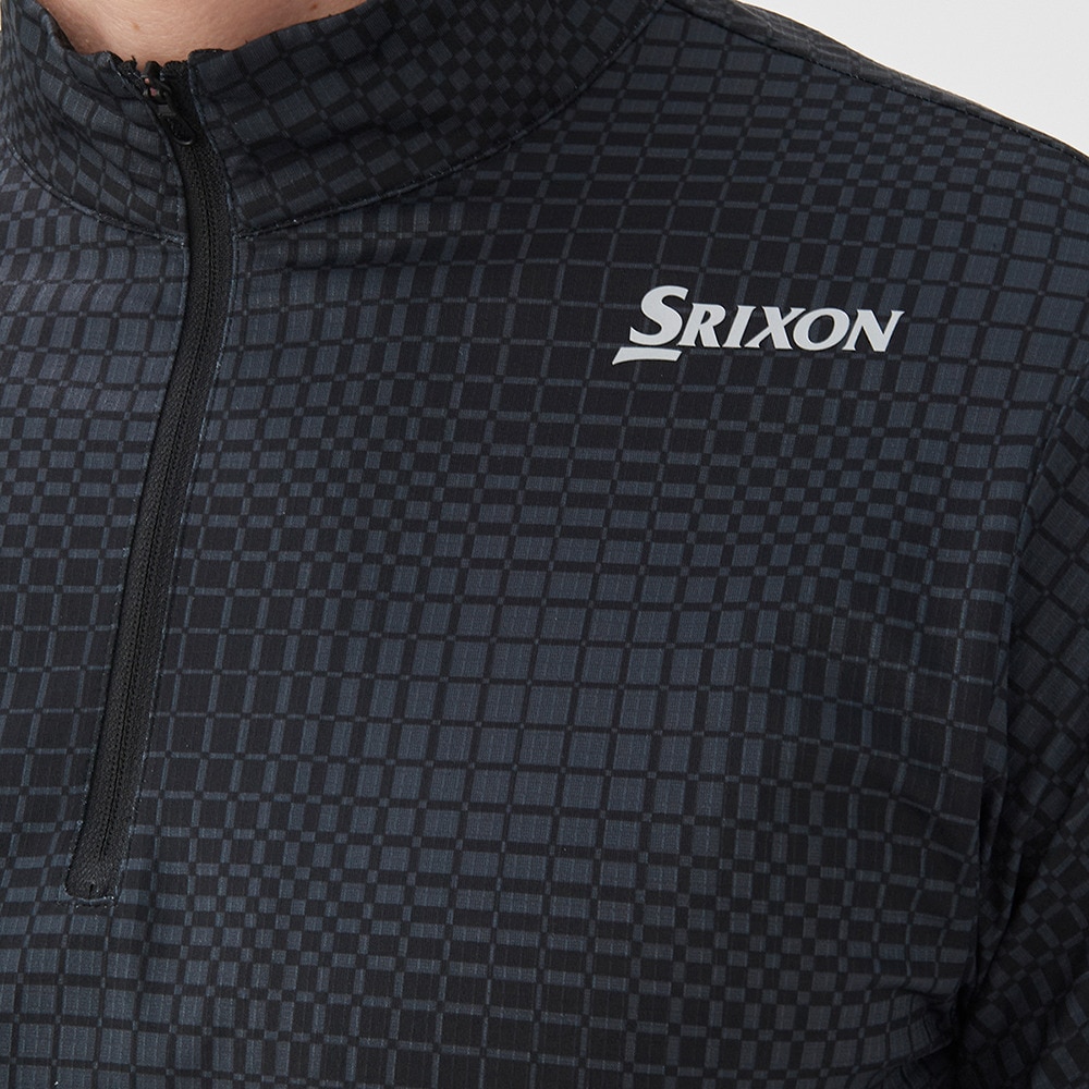 スリクソン（SRIXON）（メンズ）ゴルフウェア ストレッチ 長袖 グラフチェックプリント・プロスタイルロングスリーブシャツ RG4FLS03M BK00