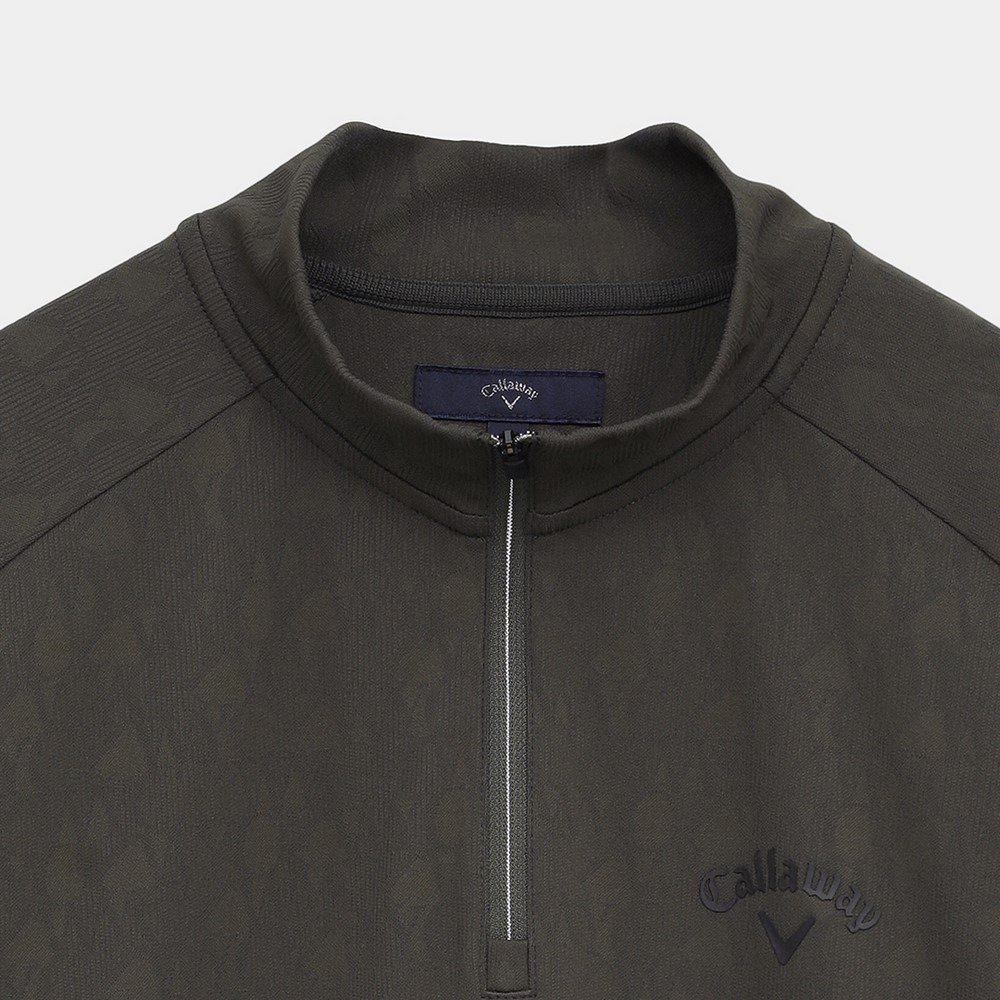 Callaway ダークグリーン ハーフジップウェア キャロウェイ（CALLAWAY）（メンズ）ゴルフウェア 長袖 ロゴジャカード