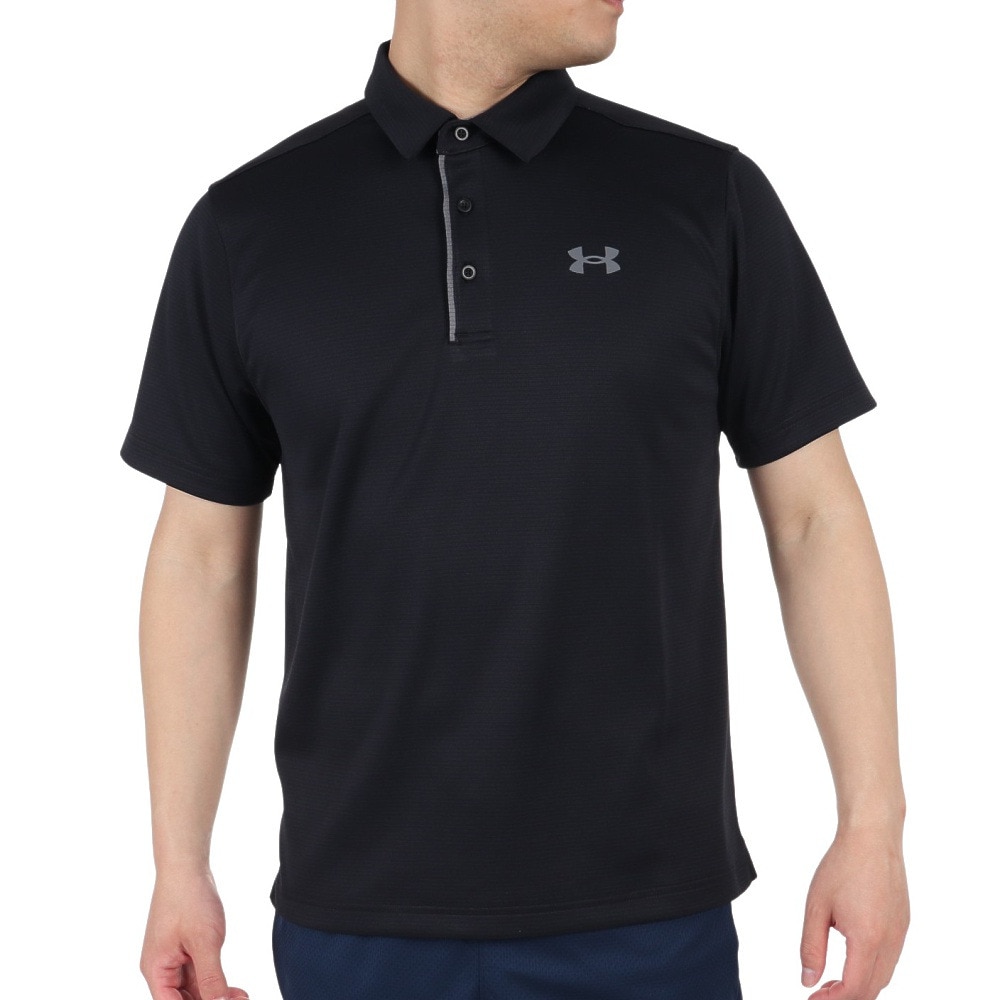 アンダーアーマー ゴルフウェア ポロシャツ メンズ テックポロシャツ 1290140 BLK/GPH/GPH GO ＬＬ 90 ウェア