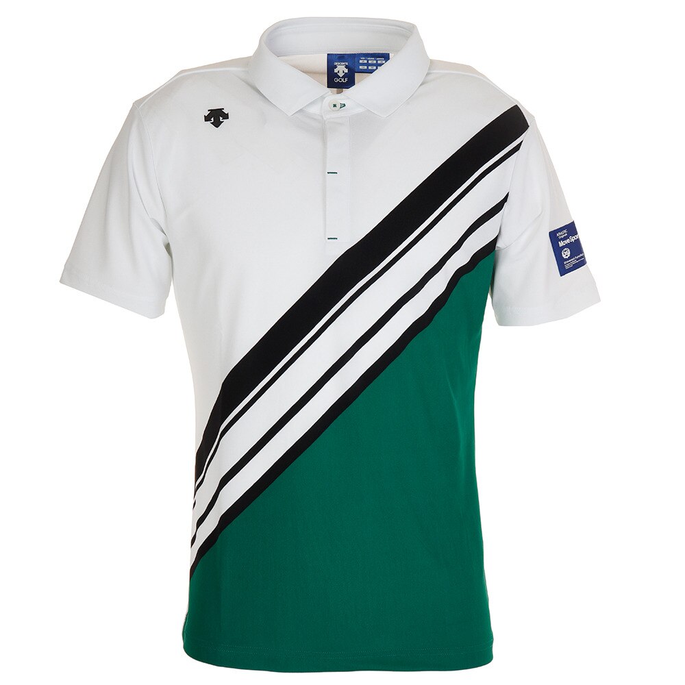 デサントゴルフ ゴルフ ポロシャツ メンズ クイックドライライジングプリントカノコシャツ Ｍ 30 ウェアの大画像