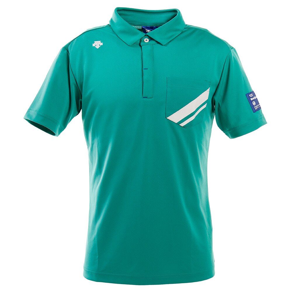 デサントゴルフ ゴルフ ポロシャツ メンズ ライジングプリントシャドーボーダーシャツ DGMPJA34-GR00 Ｍ 30 ウェア画像
