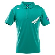 デサントゴルフ（DESCENTEGOLF）（メンズ）ゴルフ ポロシャツ メンズ ライジングプリントシャドーボーダーシャツ DGMPJA34-GR00