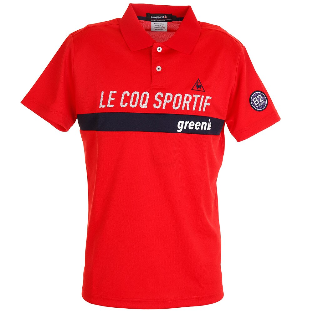 ＜ヴィクトリアゴルフ＞ ルコック ゴルフウェア 胸ロゴ半袖シャツ QGMPJA56XB-RD00 Ｍ 70 ウェア