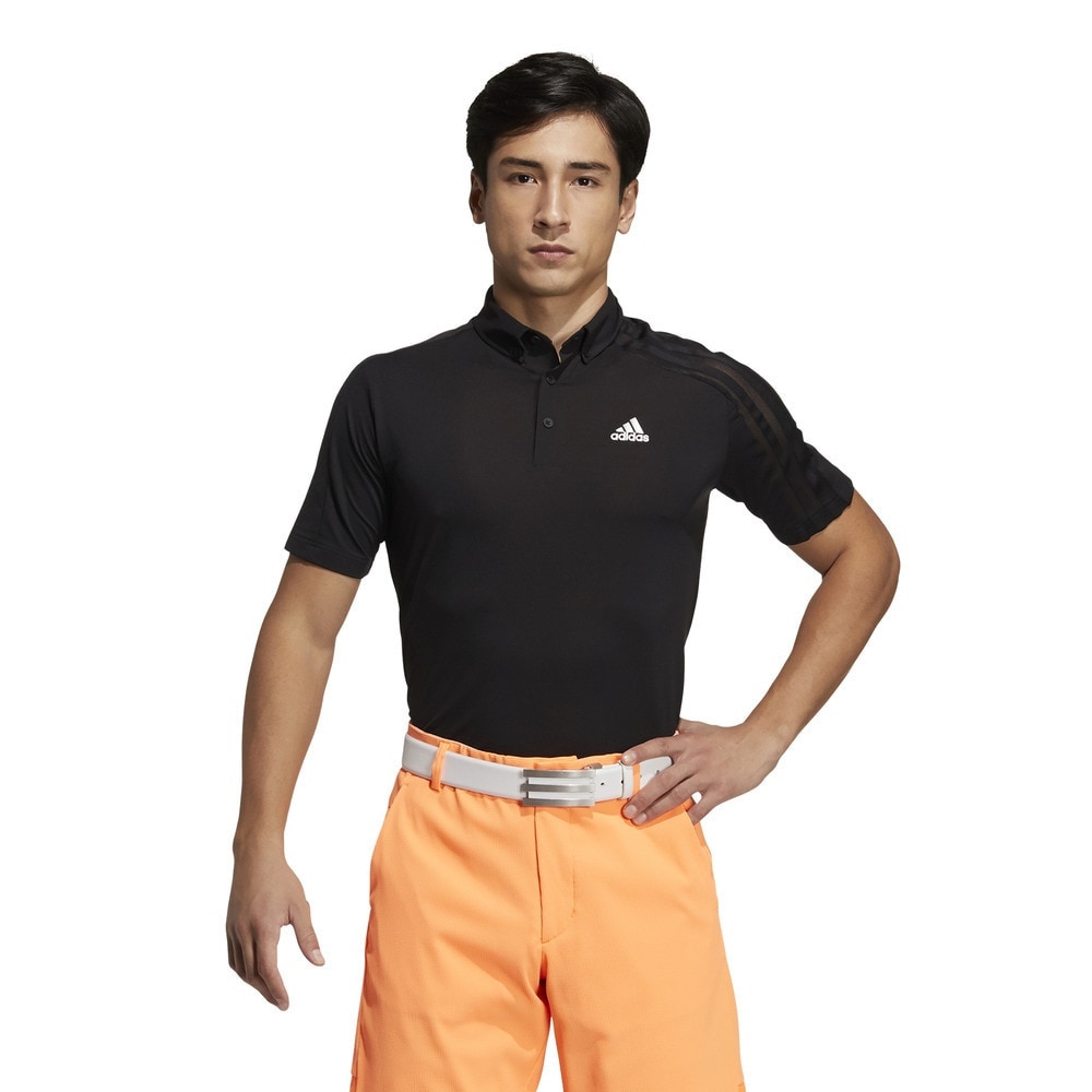 ａｄｉｄａｓ（並） ゴルフウェア HEAT.RDY 半袖ボタンダウンシャツ 23290-GM3617 BK ＬＬ 90 ウェア画像