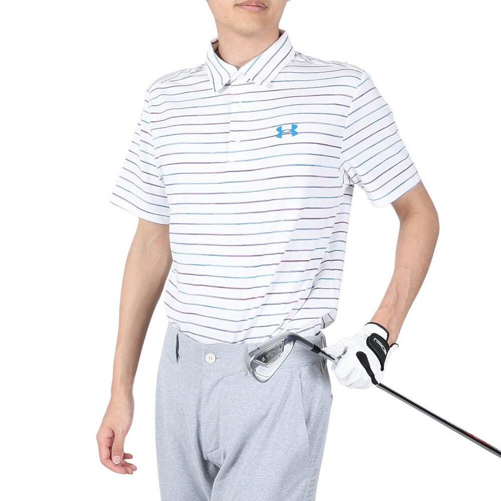 アンダーアーマー（UNDER ARMOUR）（メンズ）ゴルフウェア 春夏 吸汗速乾 UVカット 高通気 プレーオフ 半袖ポロシャツ2.0 1327037 140★★★