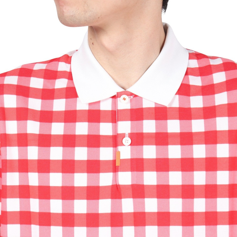 新品 Mサイズ ナイキ ゴルフ 半袖 ポロ シャツ ギンガム チェック レッド