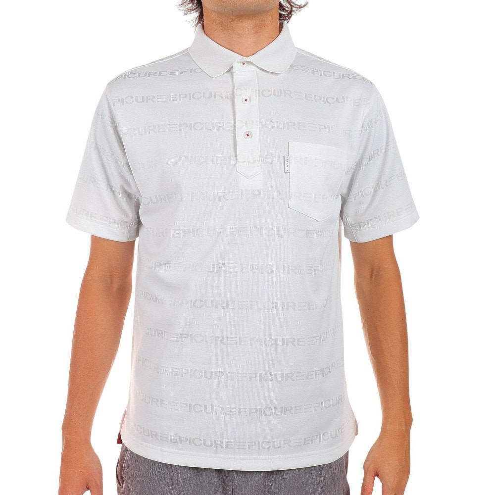 エピキュール（epicure）（メンズ）ゴルフウェア 吸汗速乾 UVカット ロゴジャガード 半袖ポロシャツ 151-26340-004