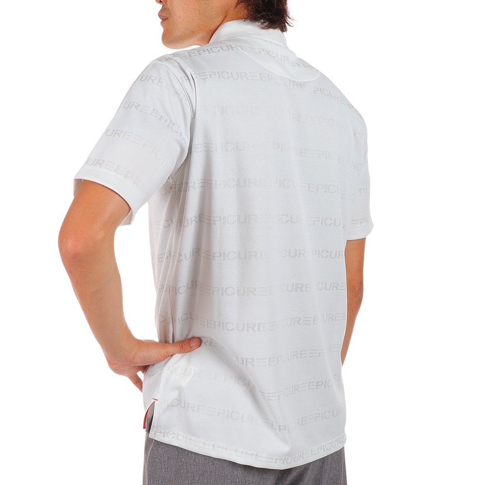 エピキュール（epicure）（メンズ）ゴルフウェア 吸汗速乾 UVカット ロゴジャガード 半袖ポロシャツ 151-26340-004