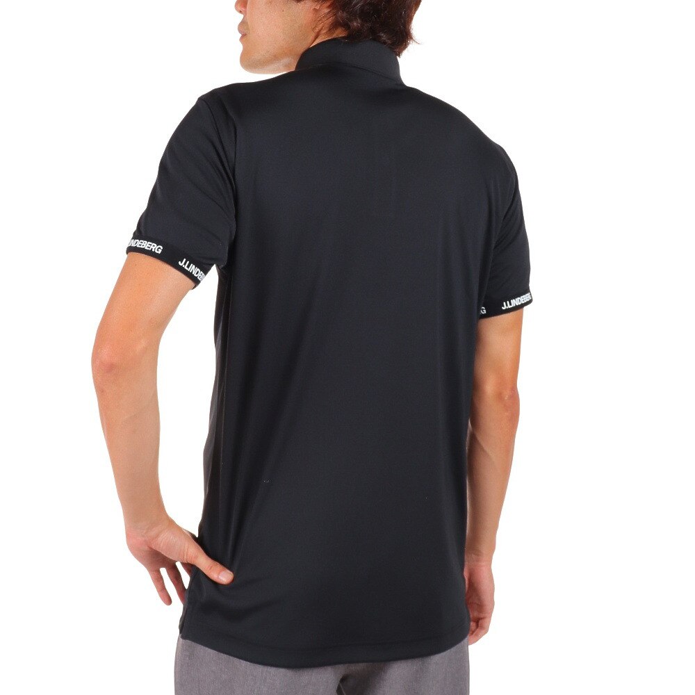 J.LINDEBERG（メンズ）ゴルフウェア 吸汗速乾 UVカット 高通気 エコテックス 袖ロゴ 半袖ポロシャツ 071-26453-019★★★