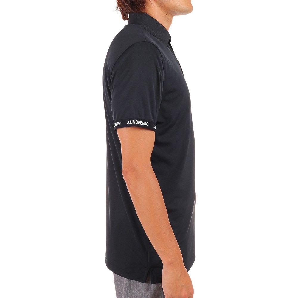 J.LINDEBERG（メンズ）ゴルフウェア 吸汗速乾 UVカット 高通気 エコテックス 袖ロゴ 半袖ポロシャツ 071-26453-019★★★