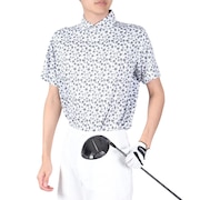 クランク（CLUNK）（メンズ）ゴルフウェア 半袖 吸汗 速乾 フラワードライプラスポロシャツ CL5MTG04 WHT