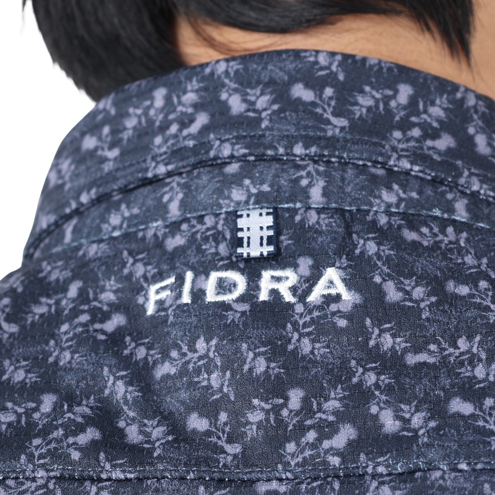 フィドラ（FIDRA）（メンズ）ゴルフウェア 半袖 ストレッチ 吸汗 速乾 消臭 アザミ柄ポロシャツ FD5MTG21 NVY