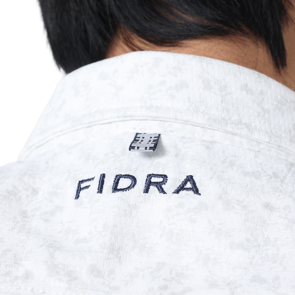 フィドラ（FIDRA）（メンズ）ゴルフウェア 半袖 ストレッチ 吸汗 速乾 消臭 アザミ柄ポロシャツ FD5MTG21 WHT