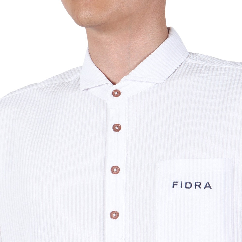 フィドラ（FIDRA）（メンズ）ゴルフウェア 速乾 シアサッカー半袖ポロシャツ FD5MTG27 WHT