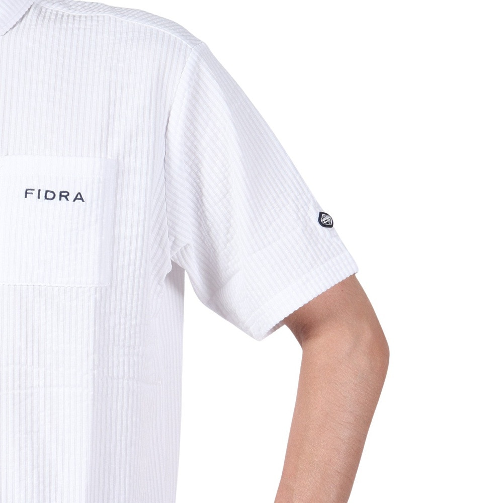 フィドラ（FIDRA）（メンズ）ゴルフウェア 速乾 シアサッカー半袖ポロシャツ FD5MTG27 WHT