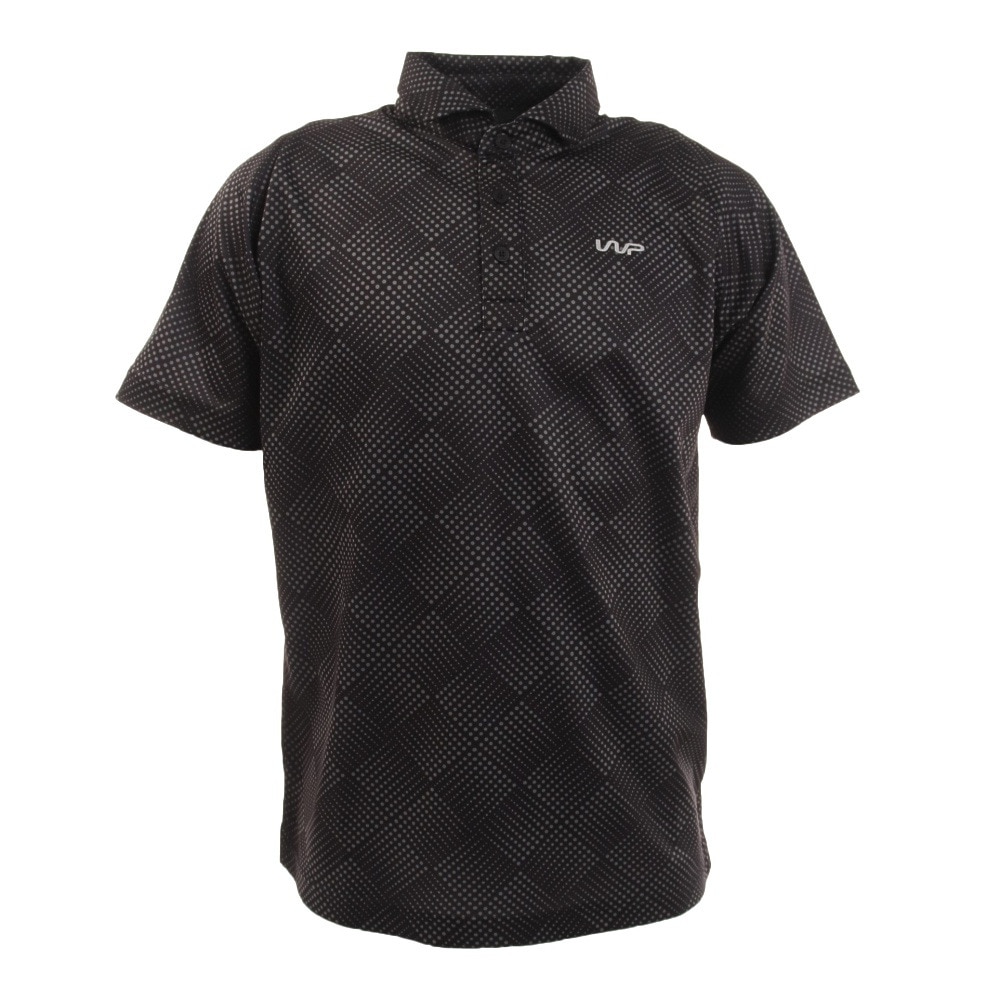 Ｔｈｅ Ｗａｒｐ Ｂｙ Ｅｎｎｅｒｒｅ ゴルフウェア ジオメトリック ドライプラス ポロシャツ WG5MTG08 BLK ＬＬ 90 ゴルフの画像