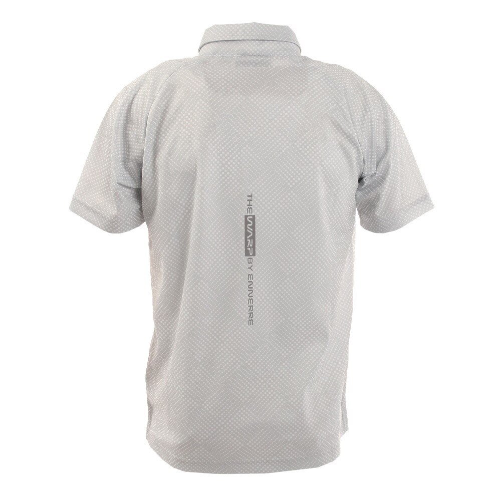 ザ・ワープ・バイ・エネーレ（The Warp By Ennerre）（メンズ）ゴルフウェア 半袖 吸汗 速乾 ジオメトリック ドライプラス ポロシャツ WG5MTG08 WHT★★★