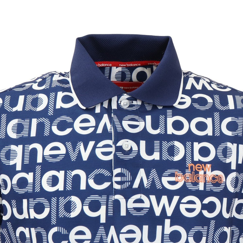 ニューバランス ニューバランス New Balance メンズ ゴルフウェア 吸汗速乾 ロゴタイポグラフィ 半袖ポロシャツ 012 122 ゴルフ用品はヴィクトリアゴルフ