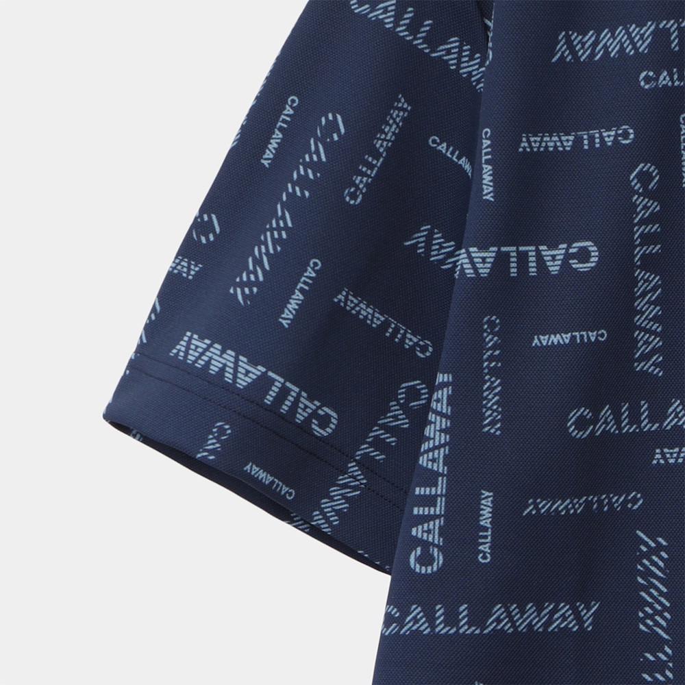 キャロウェイ（CALLAWAY）（メンズ）ゴルフウェア 吸汗速乾 UVカット 高通気 タイポグラフィ プリントカノコ 半袖ポロシャツ C22134107-1120