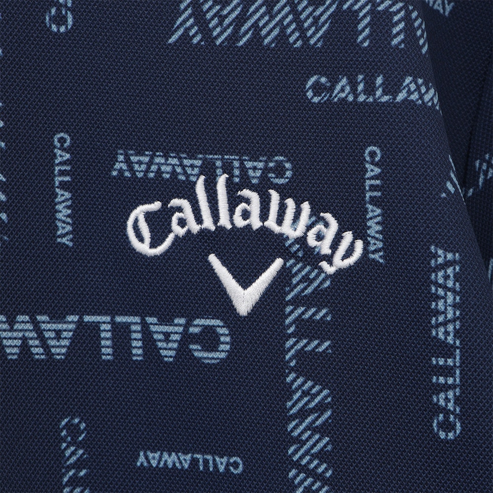 キャロウェイ（CALLAWAY）（メンズ）ゴルフウェア 吸汗速乾 UVカット 高通気 タイポグラフィ プリントカノコ 半袖ポロシャツ C22134107-1120