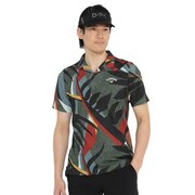キャロウェイ（CALLAWAY）（メンズ）ゴルフウェア ビックボタニカルプリントメッシュカノコ 半袖開襟シャツ C22134124-1010