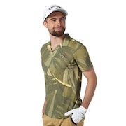 キャロウェイ（CALLAWAY）（メンズ）ゴルフウェア 吸汗 速乾 植物柄 ビックボタニカルプリントメッシュ 半袖 開襟 ポロシャツ C22134124-1060