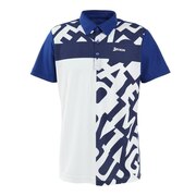 スリクソン（SRIXON）（メンズ）ゴルフウェア 鹿の子バイアス タイポグラフィープリント 半袖ポロシャツ RGMTJA11 BL00