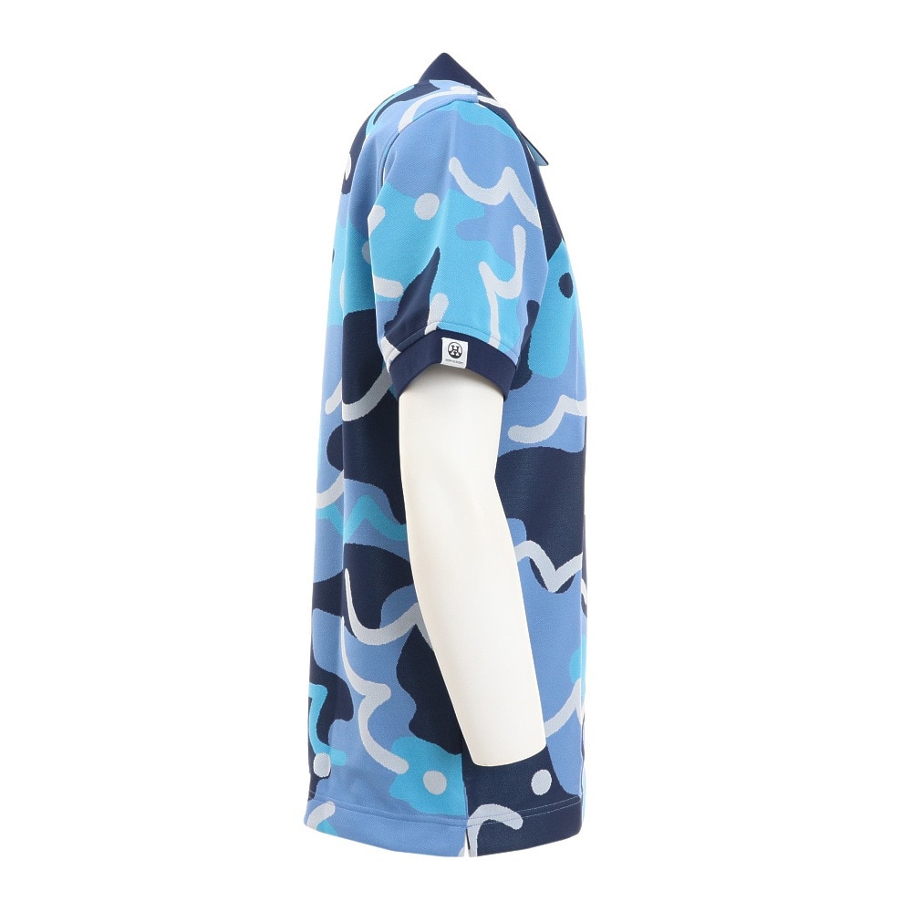 ホーンガーメント（HORN G.M.T）（メンズ）ゴルフウェア 吸水 速乾 半袖 ポロシャツ Roll over Polo HCM-2A-AP08-BLUE