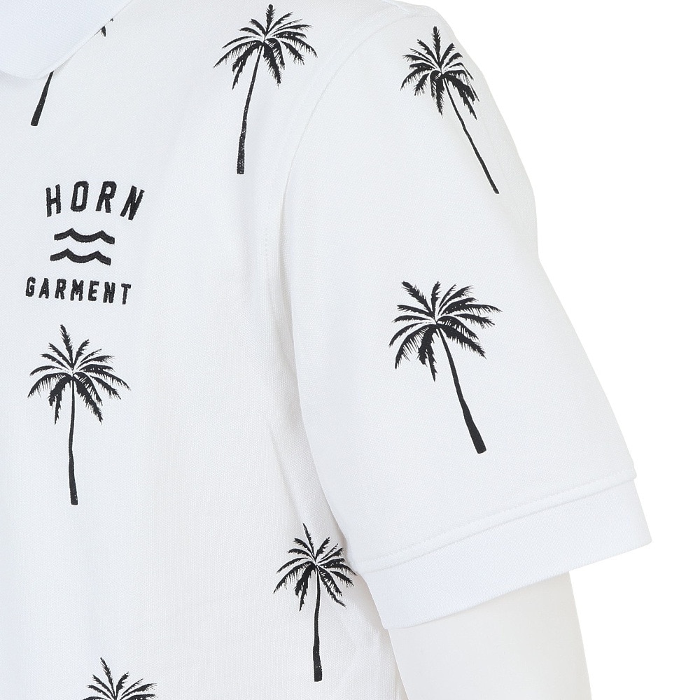 ホーンガーメント（HORN G.M.T）（メンズ）ゴルフウェア Palm City ポロシャツ HCM-2A-AP18-WHITE