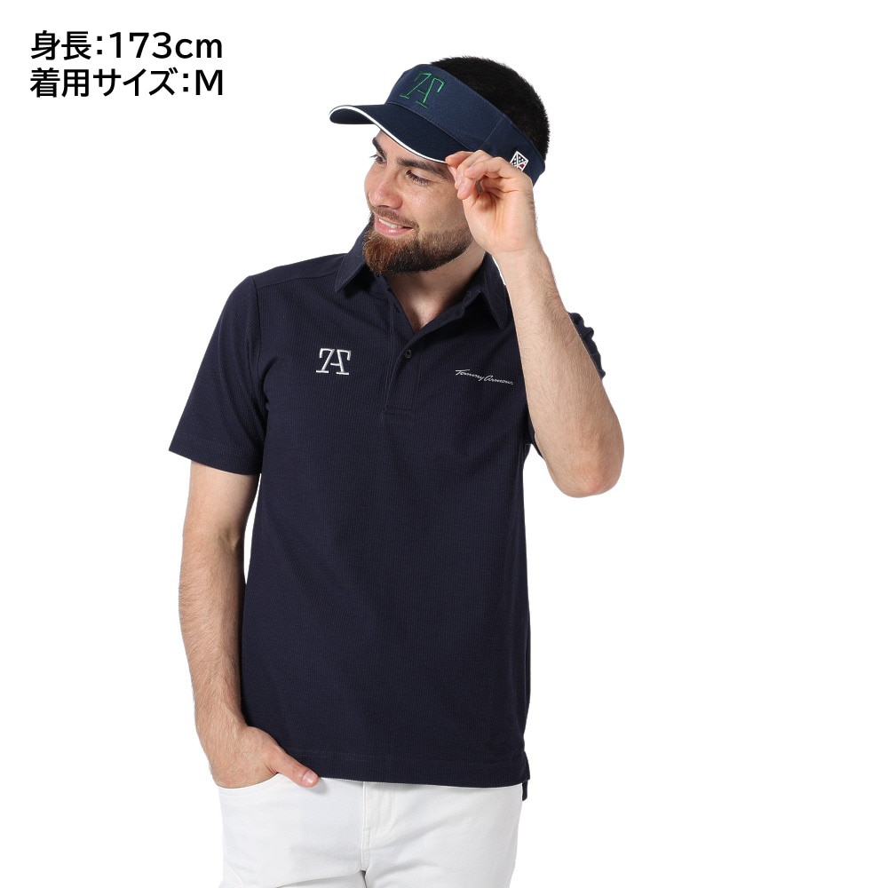 トミーアーマー（Tommy Armour）（メンズ）ゴルフウェア 吸水 速乾 ストレッチサッカー 半袖ポロシャツ TANB22S032146 NVY