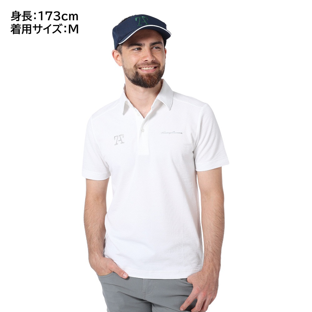 トミーアーマー（Tommy Armour）（メンズ）ゴルフウェア 吸水 速乾 ストレッチサッカー 半袖ポロシャツ TANB22S032146 WHT