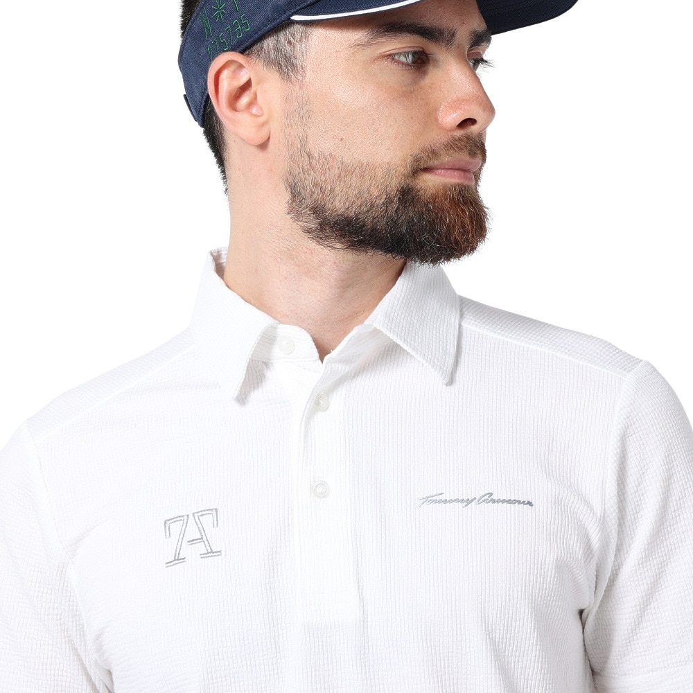 トミーアーマー（Tommy Armour）（メンズ）ゴルフウェア 吸水 速乾 ストレッチサッカー 半袖ポロシャツ TANB22S032146 WHT
