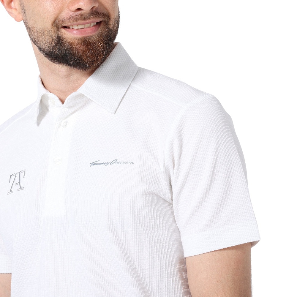 トミーアーマー（Tommy Armour）（メンズ）ゴルフウェア 吸水 速乾 ストレッチサッカー 半袖ポロシャツ TANB22S032146 WHT