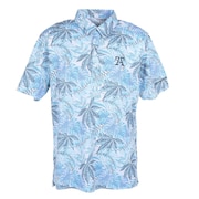 トミーアーマー（Tommy Armour）（メンズ）ゴルフウェア 吸水 速乾 接触冷感 クール ボタニカルプリント 半袖ポロシャツ TANB22S032151 BLU