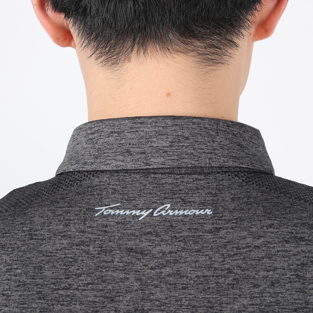 トミーアーマー（Tommy Armour）（メンズ）ゴルフウェア 吸汗 速乾 接触冷感 クール 半袖ジャガード シャツ TATS22S032056 BLK