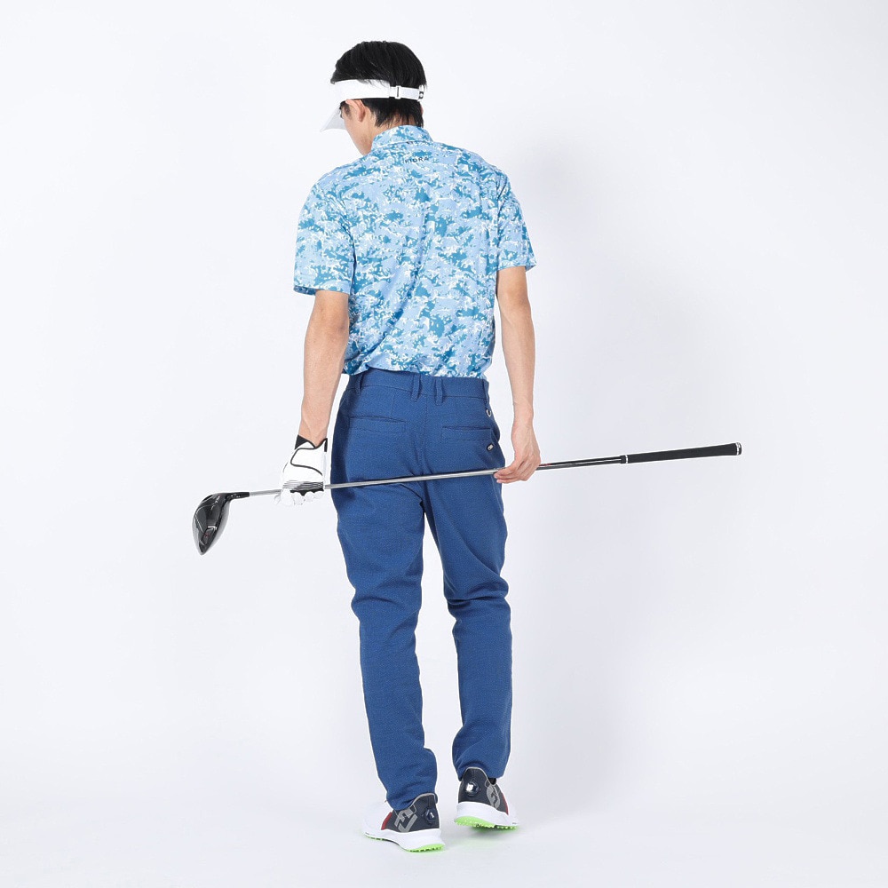 フィドラ（FIDRA）（メンズ）ゴルフウェア 冷感 吸汗速乾 氷撃プリント 半袖ポロシャツ FD5MTG32 BLU.