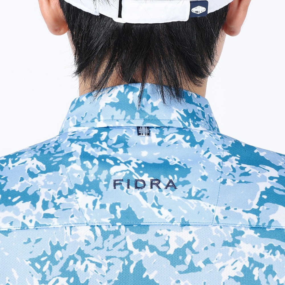 フィドラ（FIDRA）（メンズ）ゴルフウェア 冷感 吸汗速乾 氷撃プリント 半袖ポロシャツ FD5MTG32 BLU.