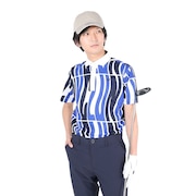 クランク（CLUNK）（メンズ）ゴルフウェア 冷感 吸汗速乾 氷撃総柄PT 半袖ポロシャツ CL5MTG21 BLU.